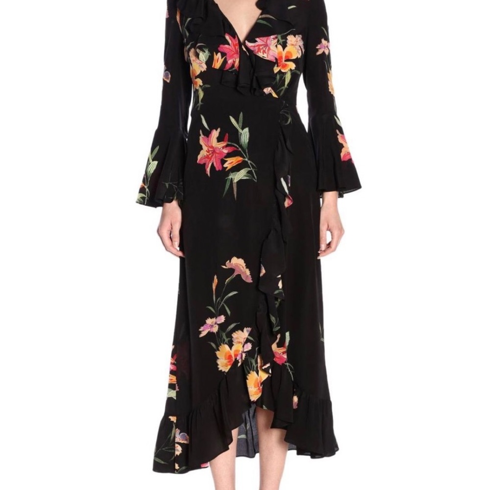 Etro iris print ruffle dress